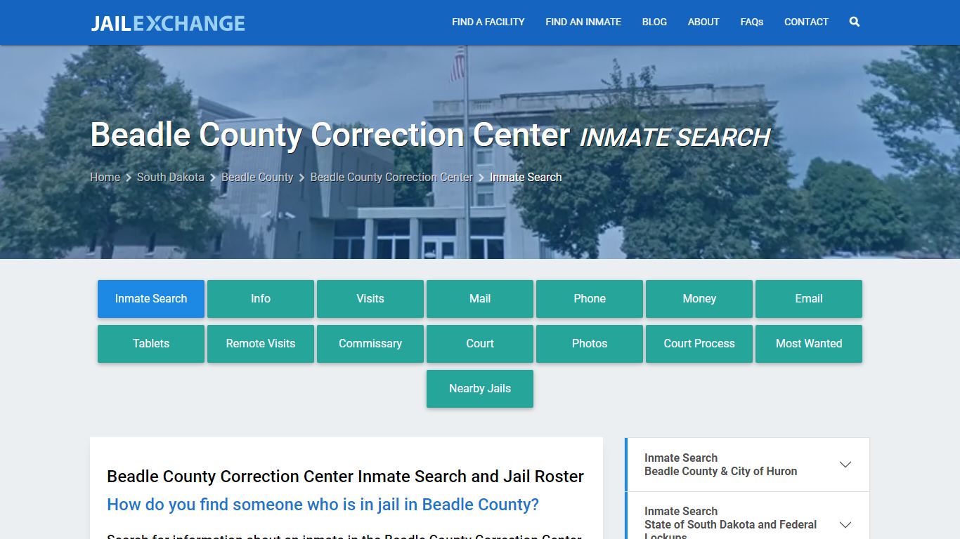 Beadle County Correction Center Inmate Search - Jail Exchange